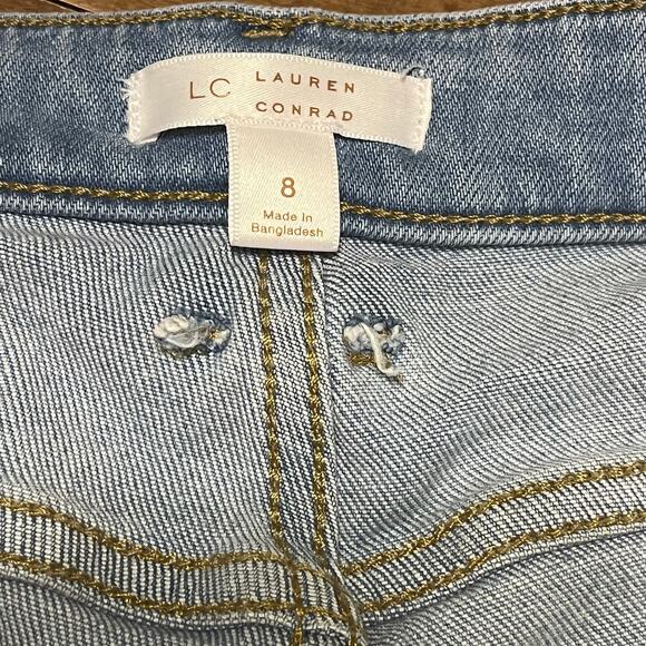 LC Lauren Conrad High Rise Denim Shorts 5 Inch Cuffed Jean Casual Summer Size 8 - Picture 6 of 9